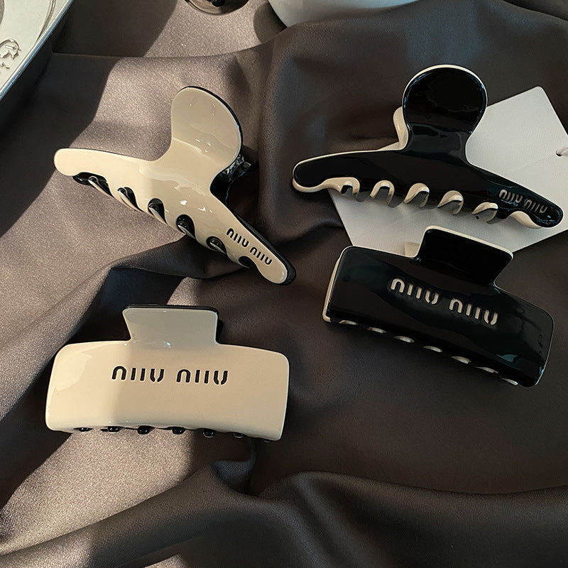 Miu Miu Black White Hair Claw