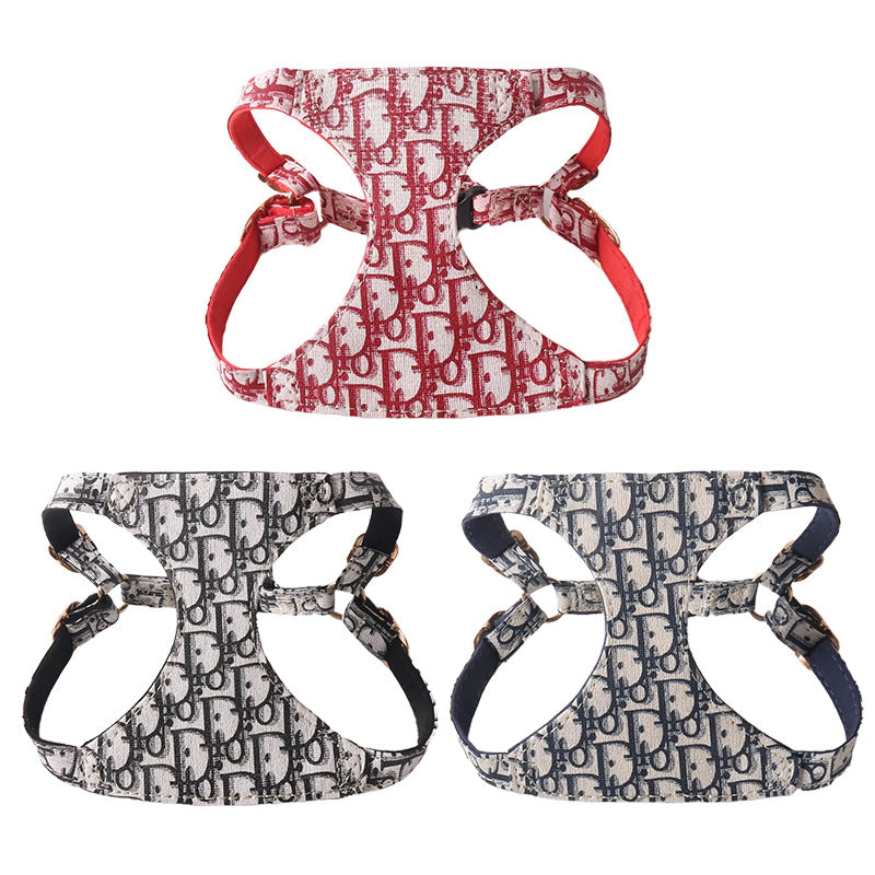 Dior Pet Chest and Back Harness Leash Set