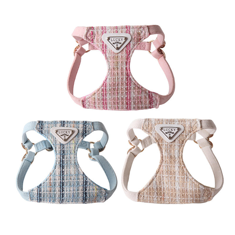 Chanel Pet Chest and Back Harness Leash Set