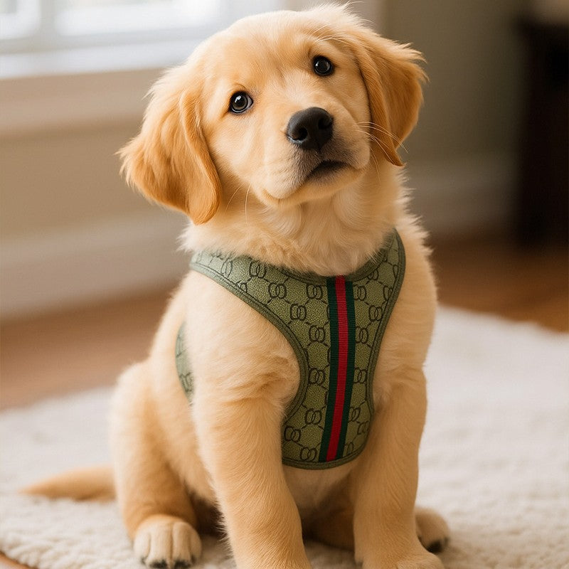 Gucci Pet Chest and Back Harness Leash Set