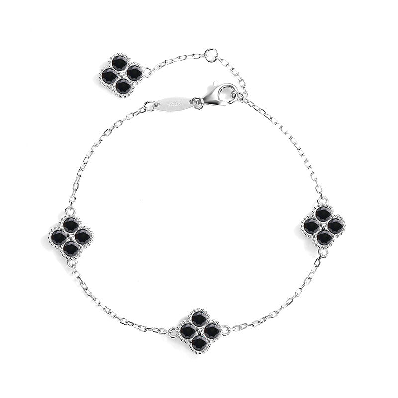 Moissanite Dainty Clover Necklace Bracelet Earrings