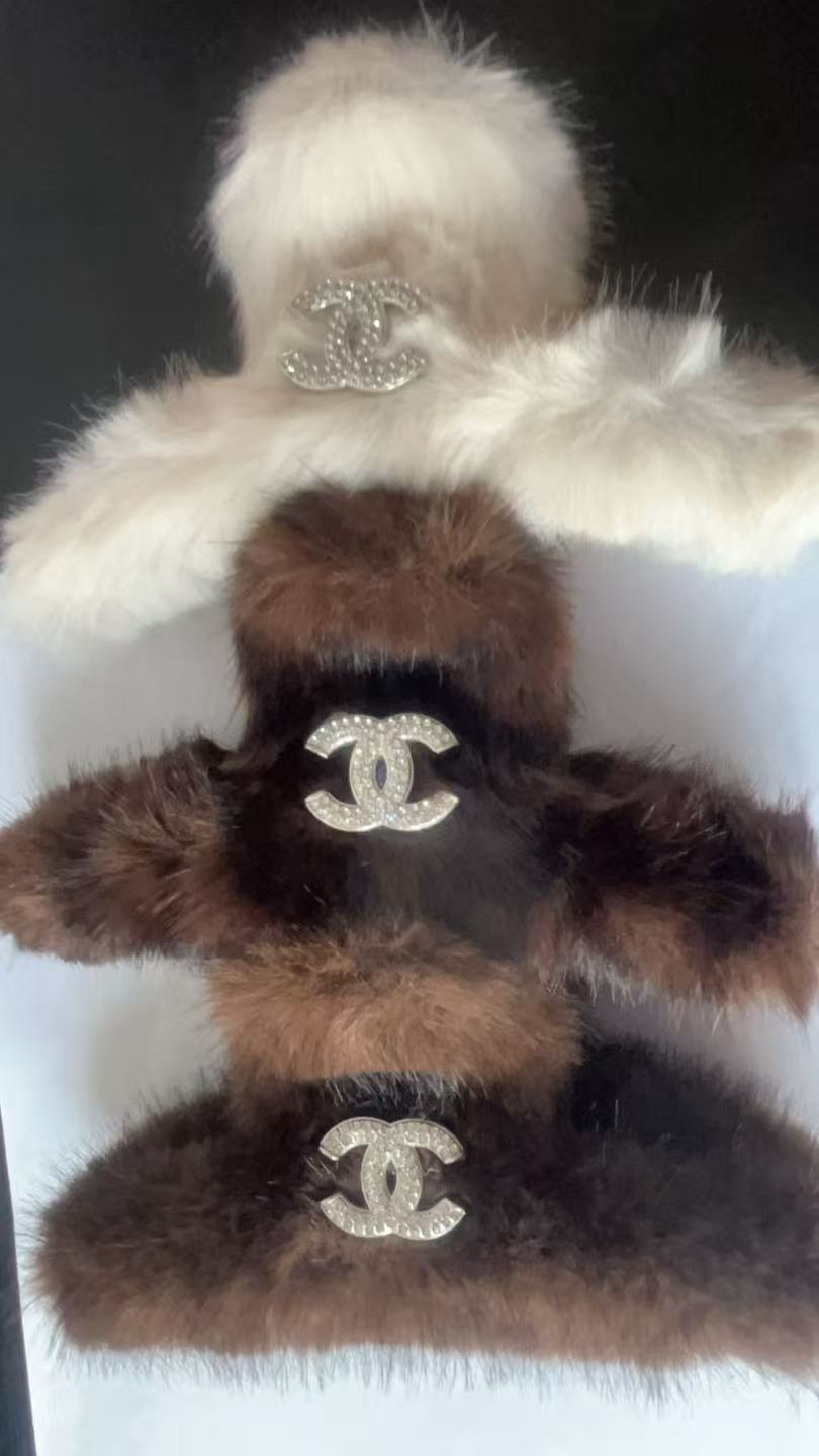 Chanel Fluffy Hair Claw Set (3pcs Together)