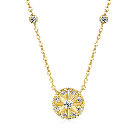 Six-pointed Star Pendant 14K Gold Plated Moissanite Necklace