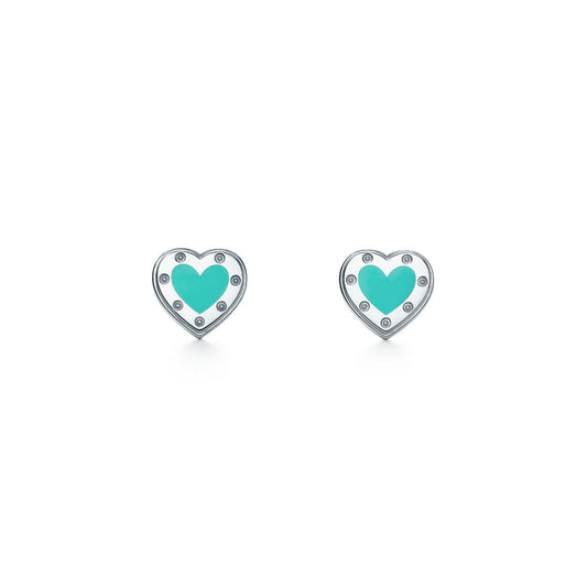 Tiffany Return to Tiffany Love Tiffany Blue Heart Earrings in Silver, Mini