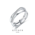 Cross Link Moissanite Stacking Band