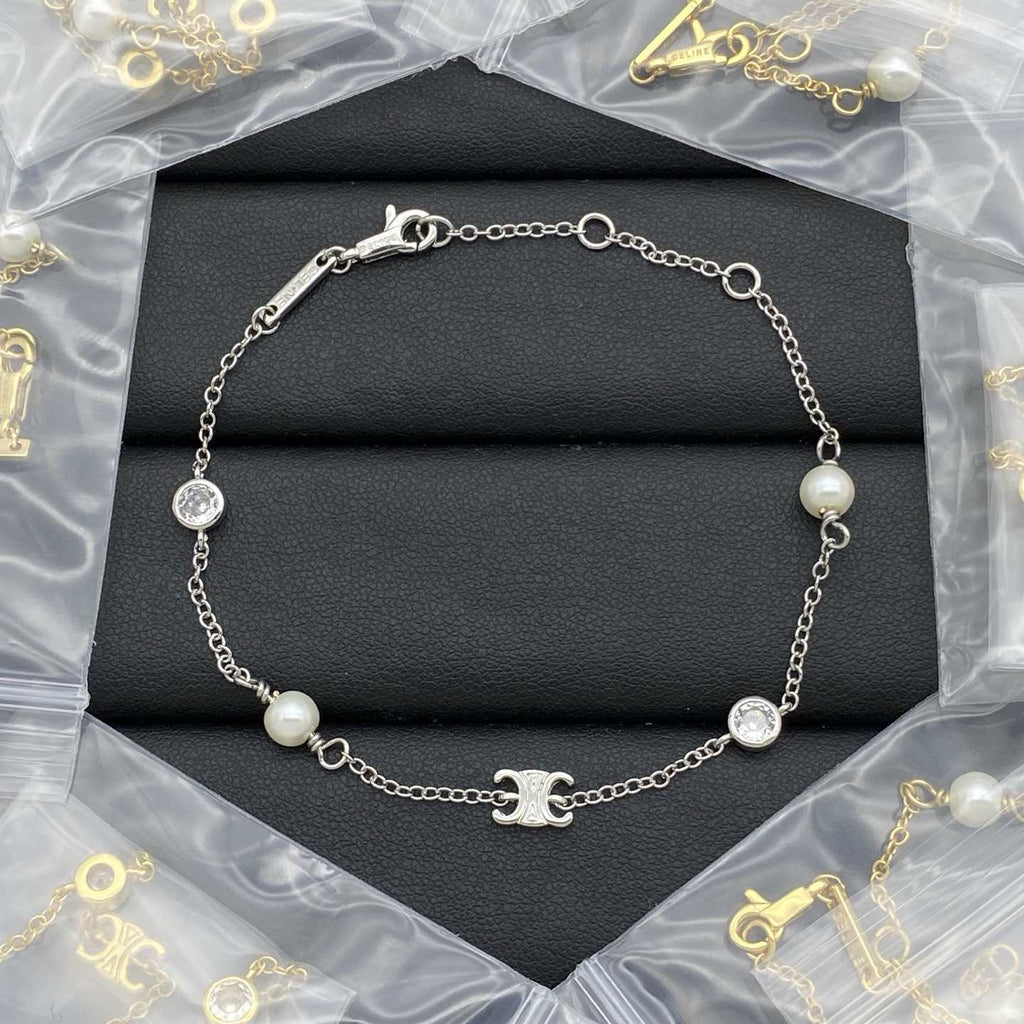 Celine Pearl Necklace Bracelet