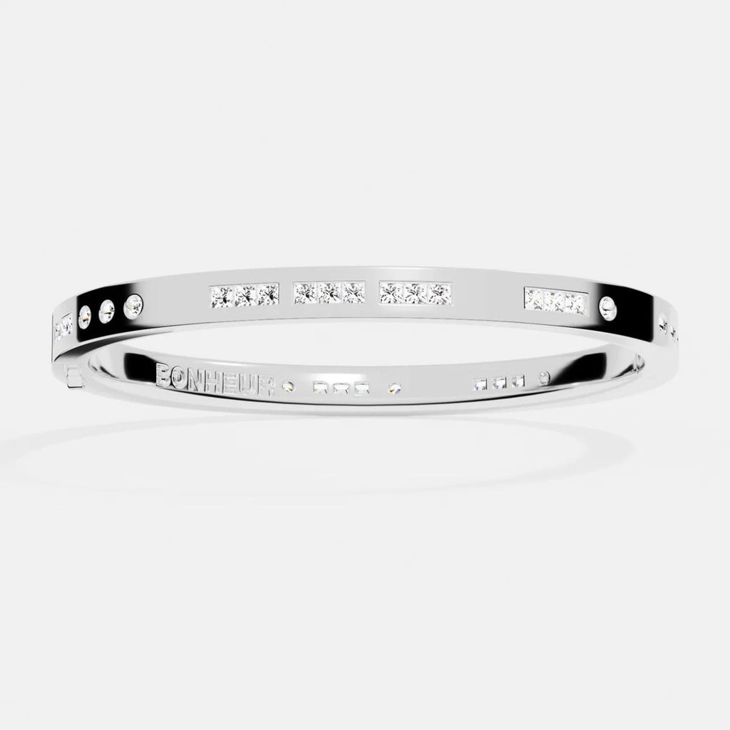 Bonheur Morse Code Moissanite Bangle