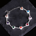 Colorful Heart Diamond Bracelet Necklace