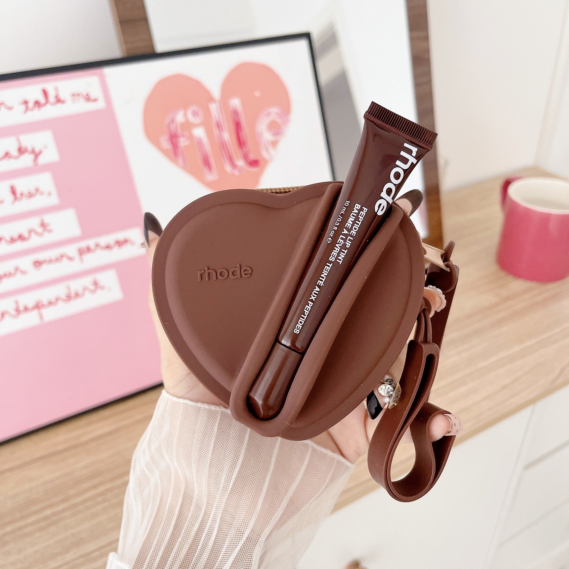 Rhode Heart Shape Case Bag with Lip Balm