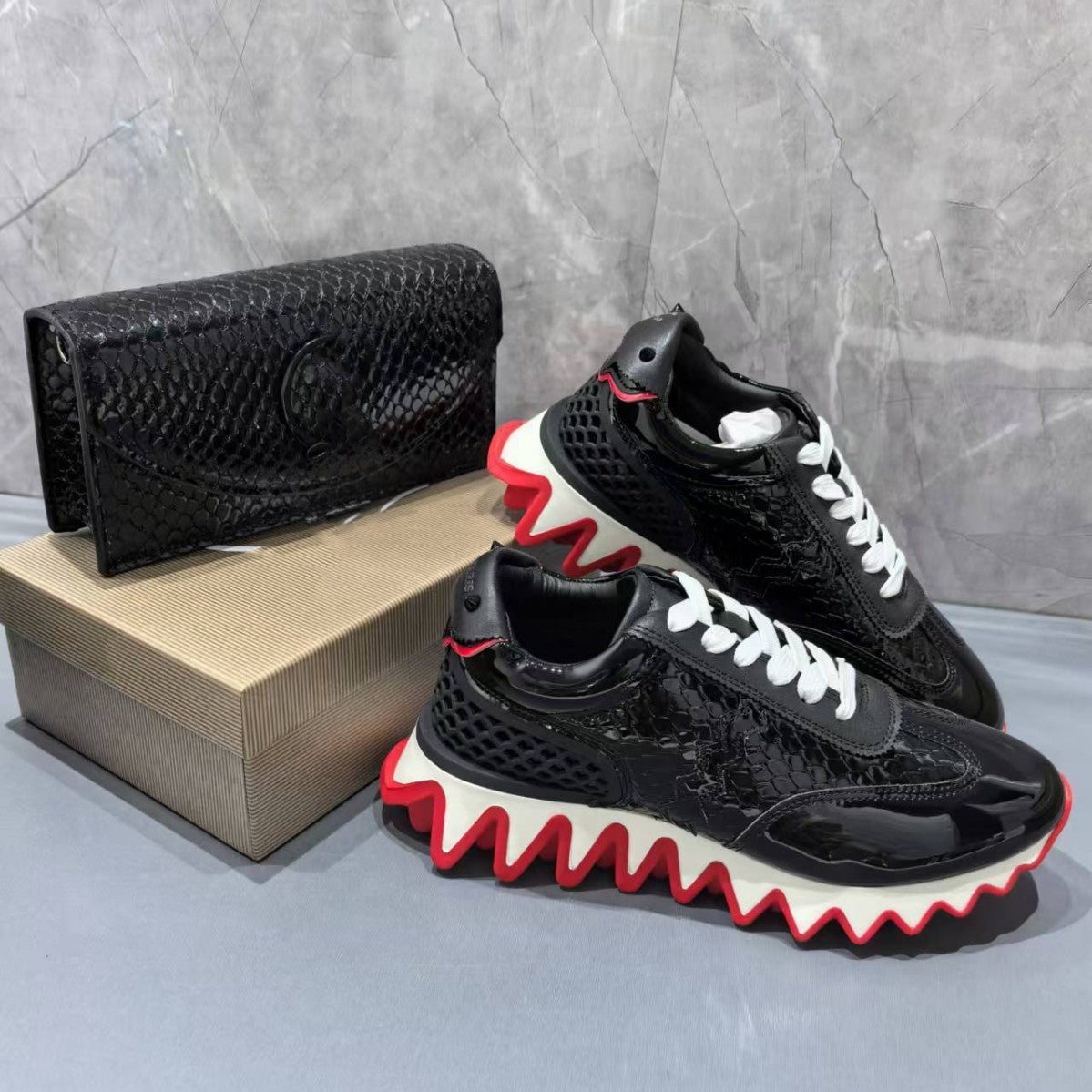 Christian Louboutin Loubishark Calfskin Sneakers