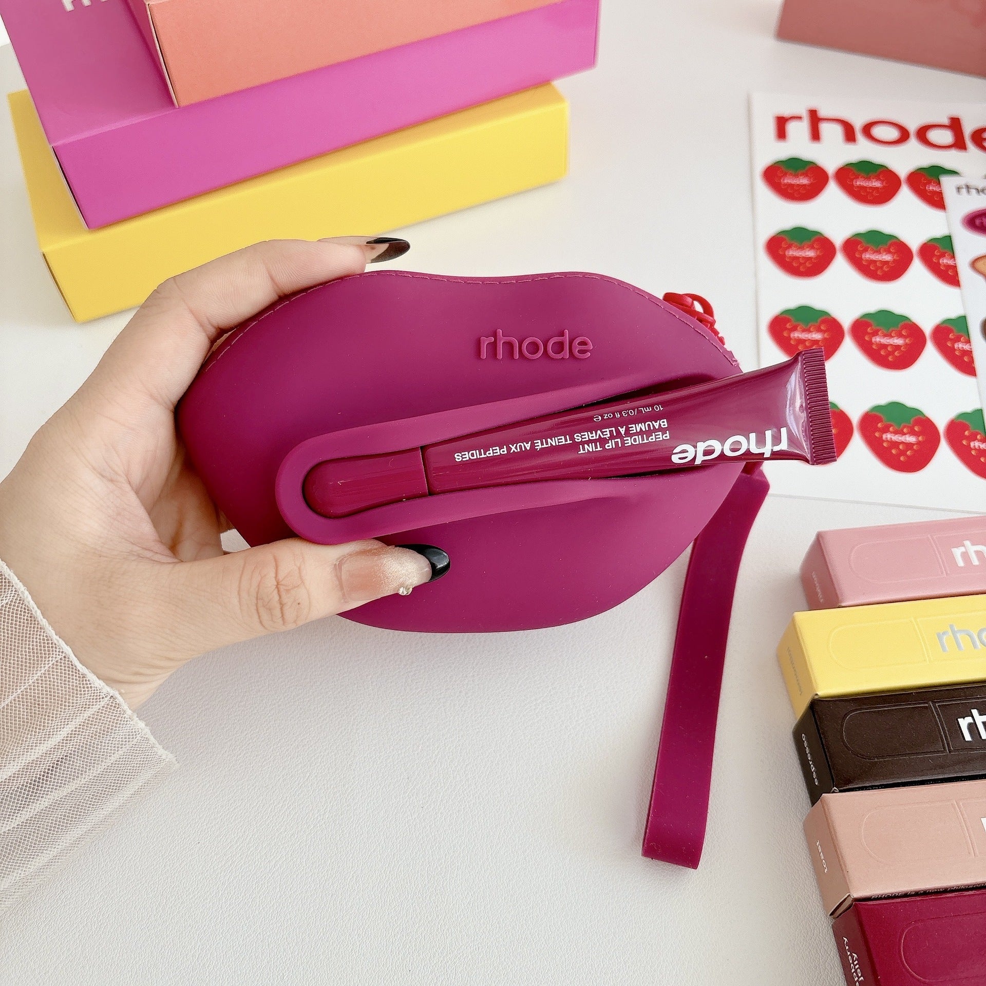 Rhode Lip Shape Case Bag with Lip Balm