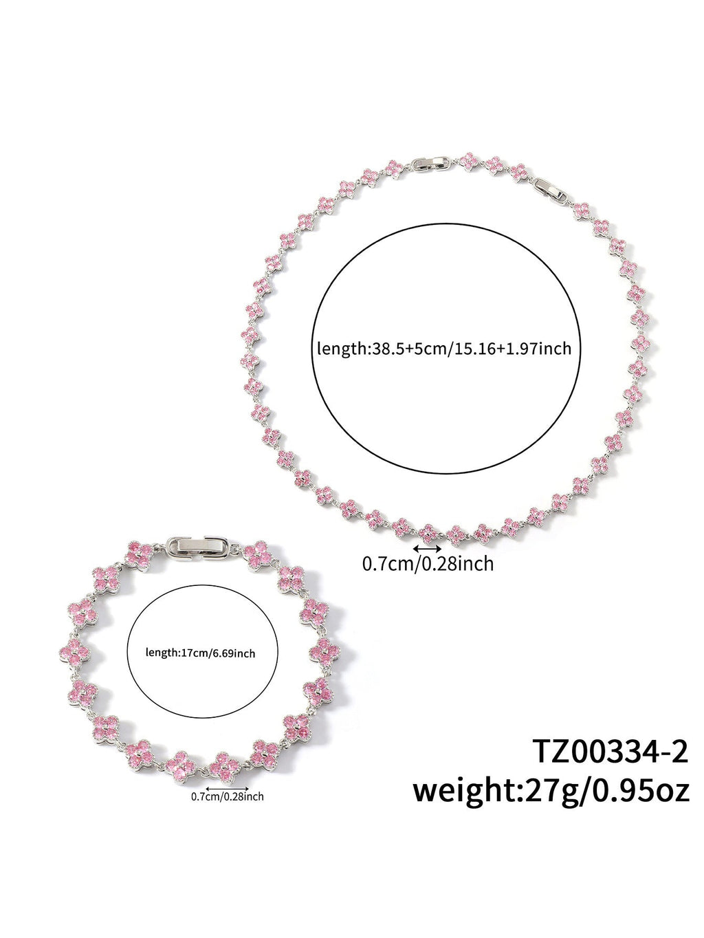 Colorful Clover Diamond Bracelet Necklace