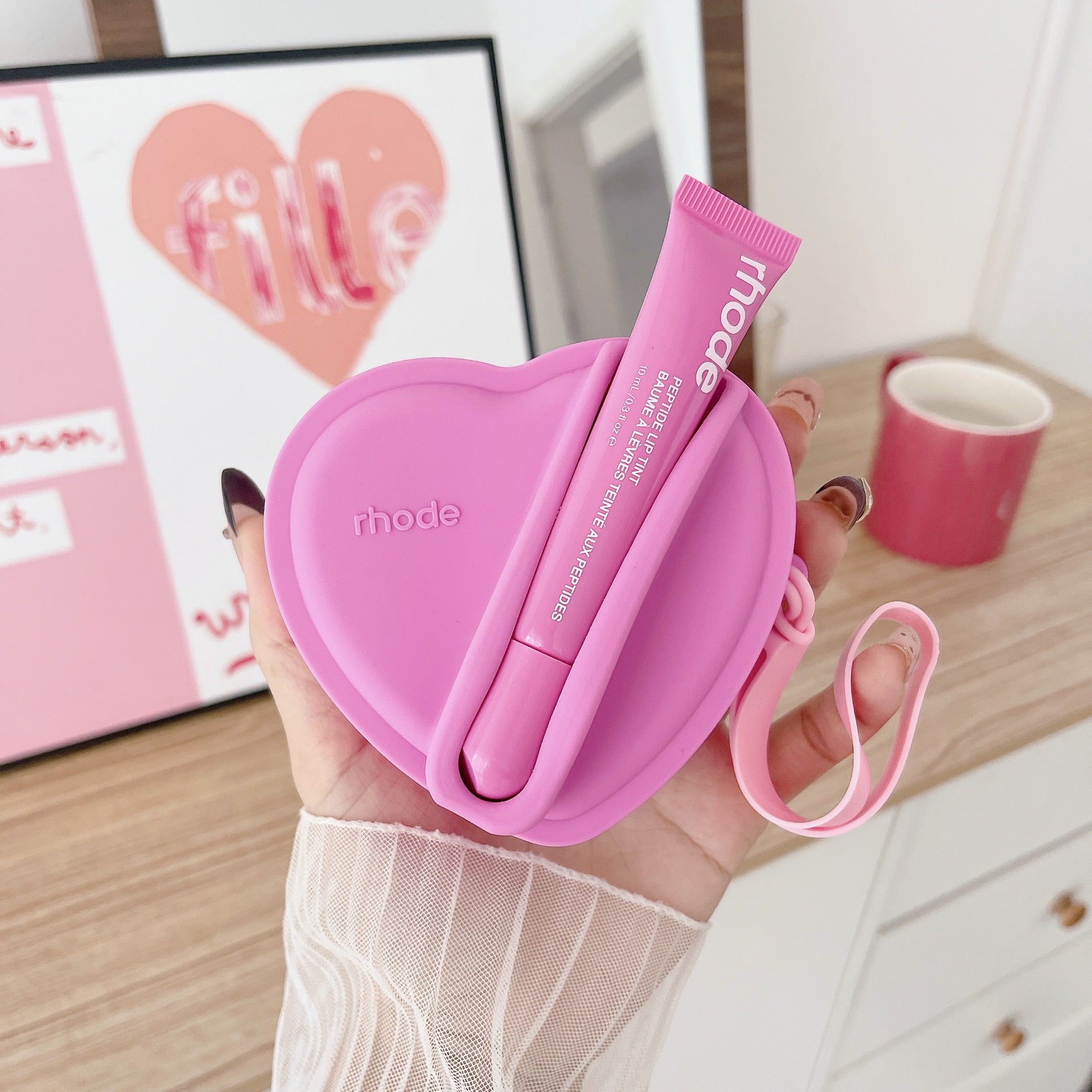 Rhode Heart Shape Case Bag with Lip Balm