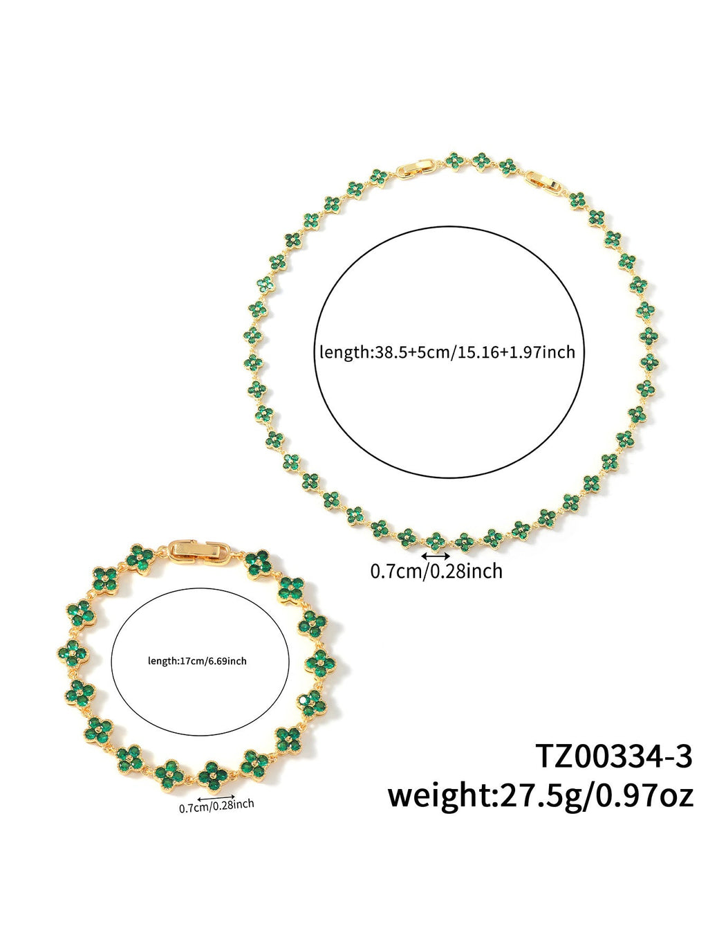 Colorful Clover Diamond Bracelet Necklace