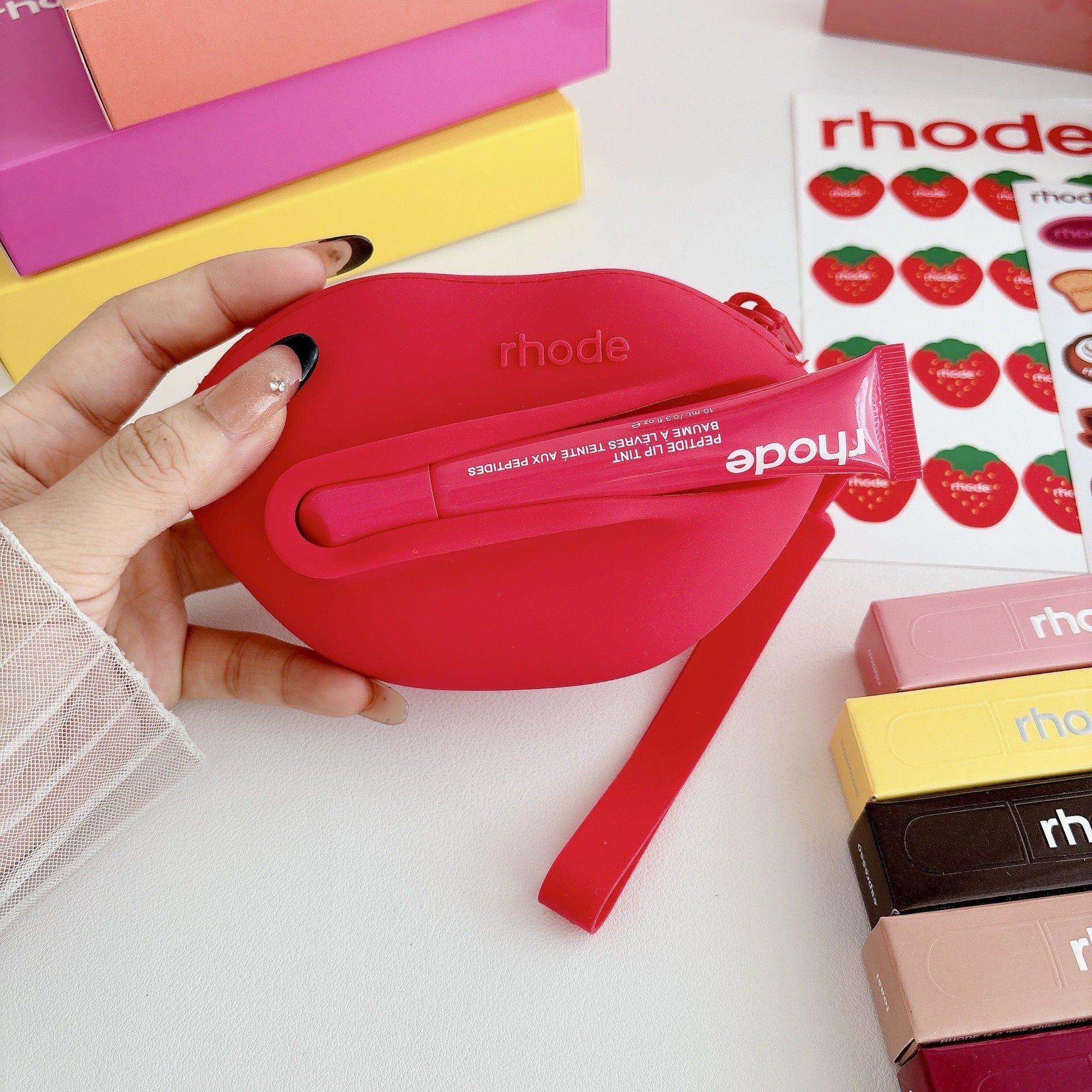 Rhode Lip Shape Case Bag with Lip Balm