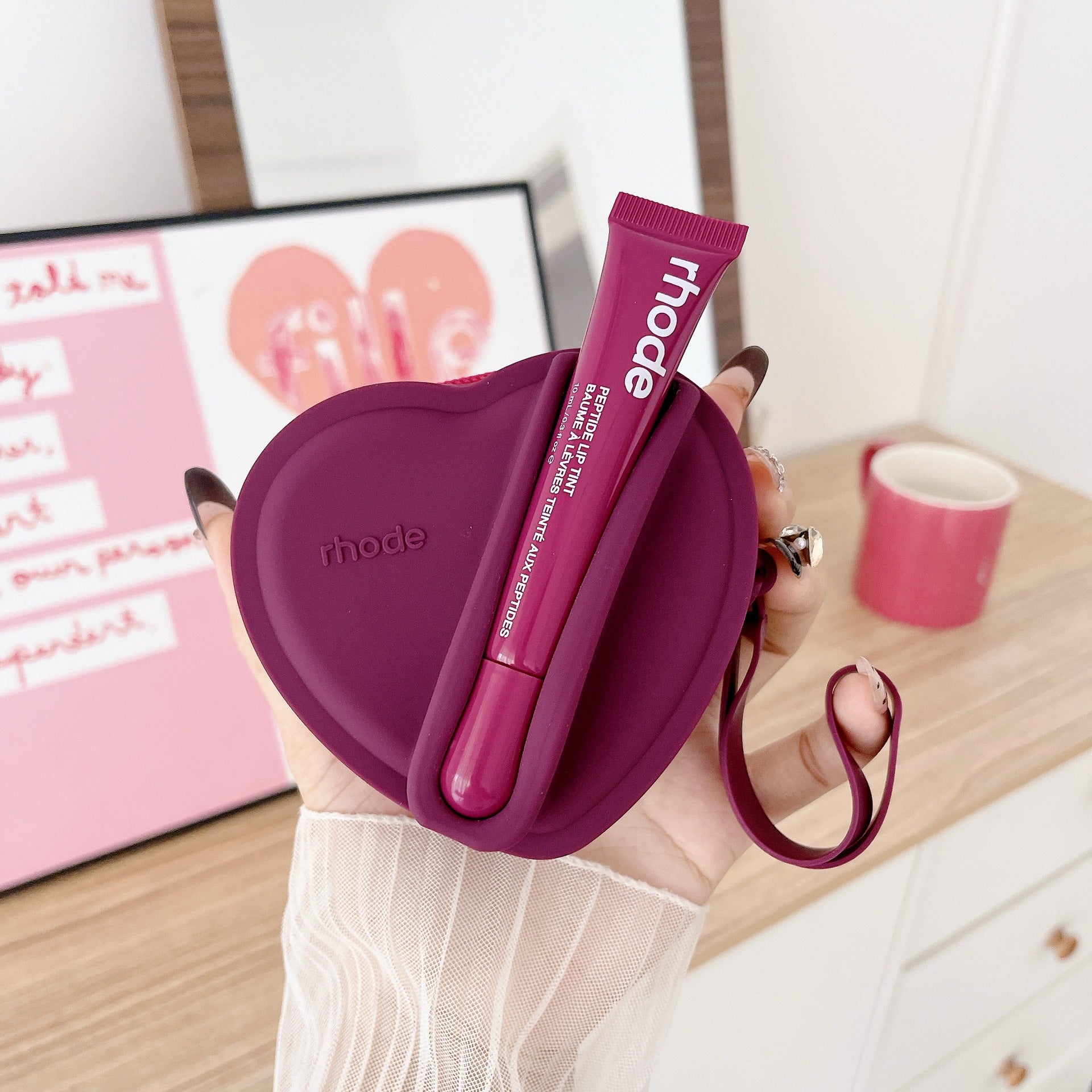 Rhode Heart Shape Case Bag with Lip Balm