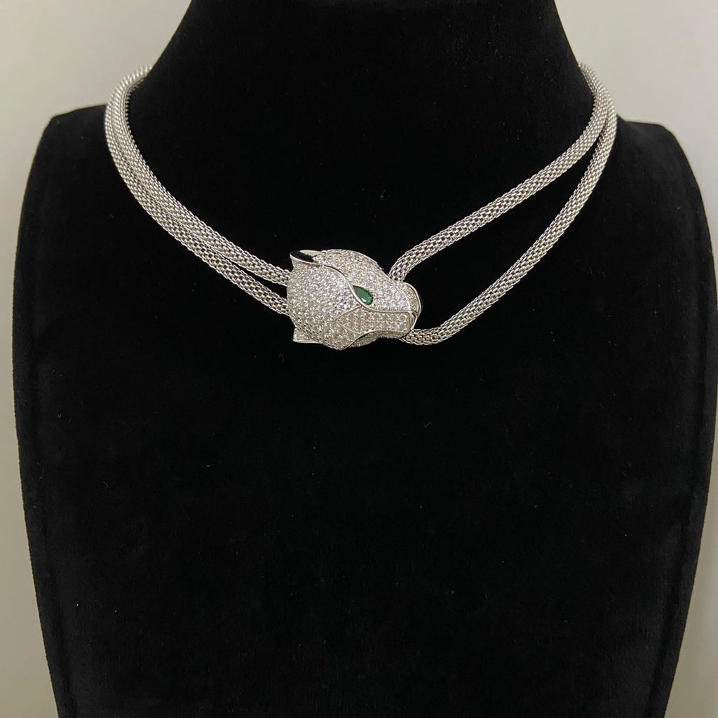 Cartier Panther Head Diamond Necklace