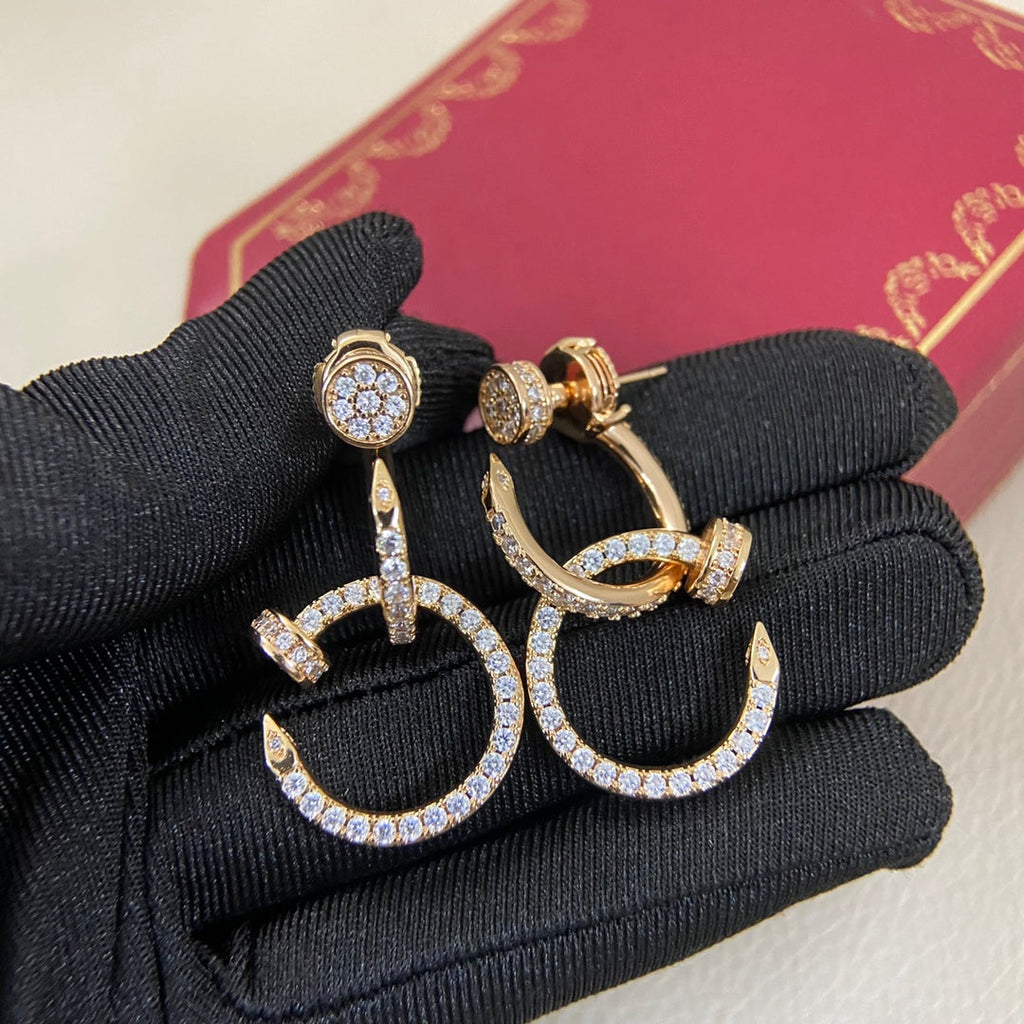Cartier Juste un Clou Three Dangle Diamond Earrings