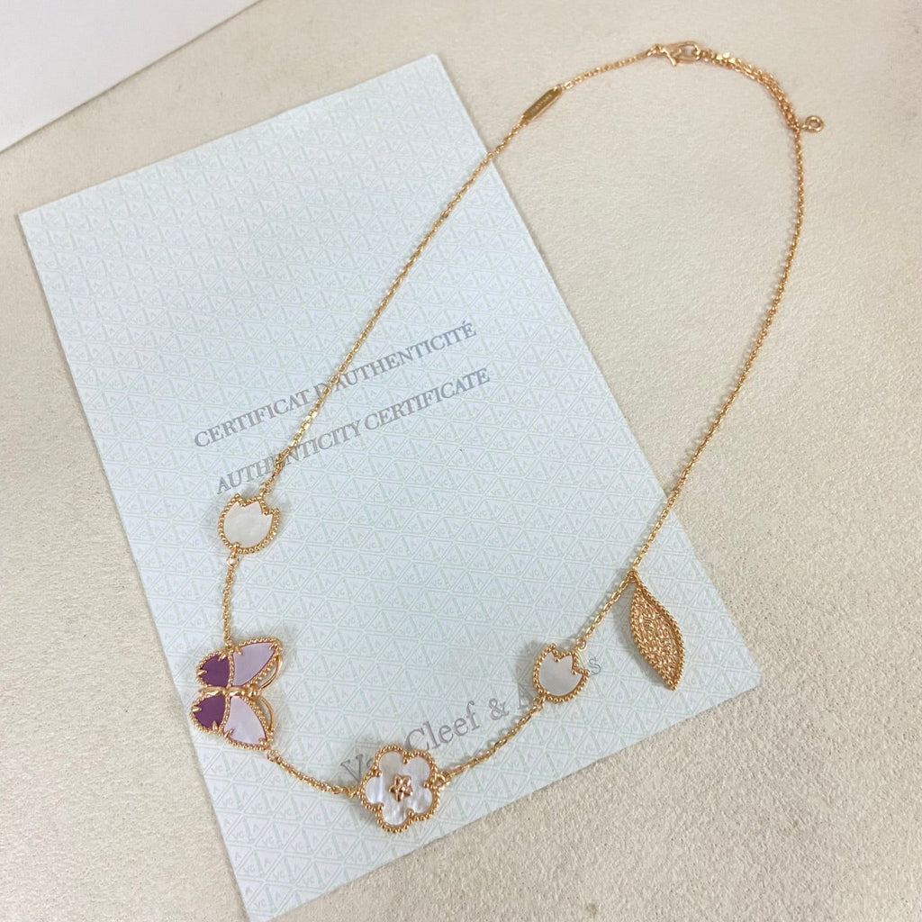 VCA Butterfly Flower Necklace