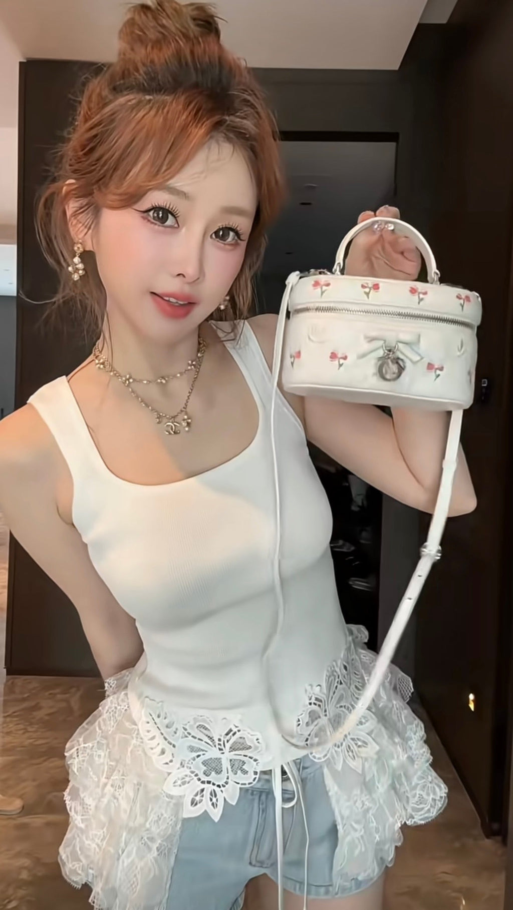Chanel Dumbell Pearl Necklace