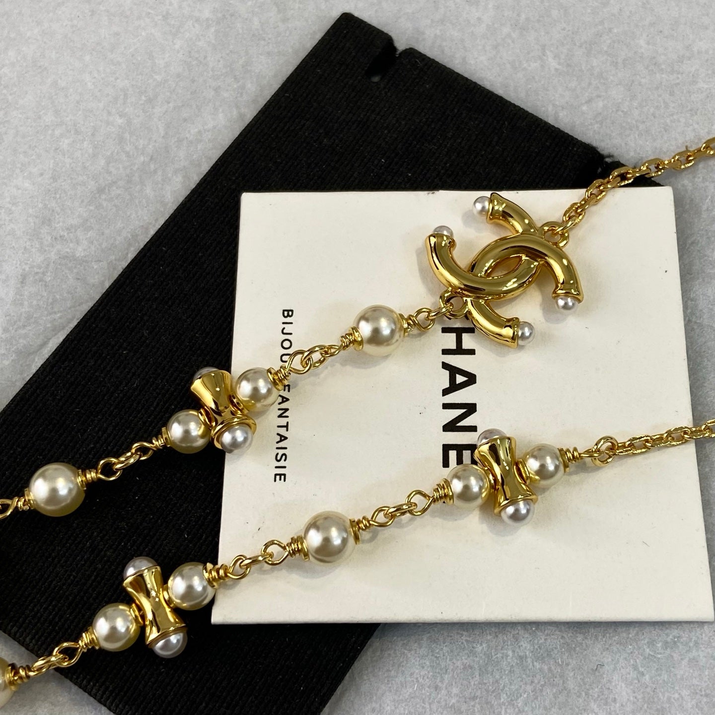 Chanel Dumbell Pearl Necklace