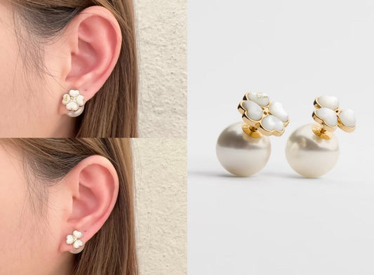Dior Pearl Flower Earrings