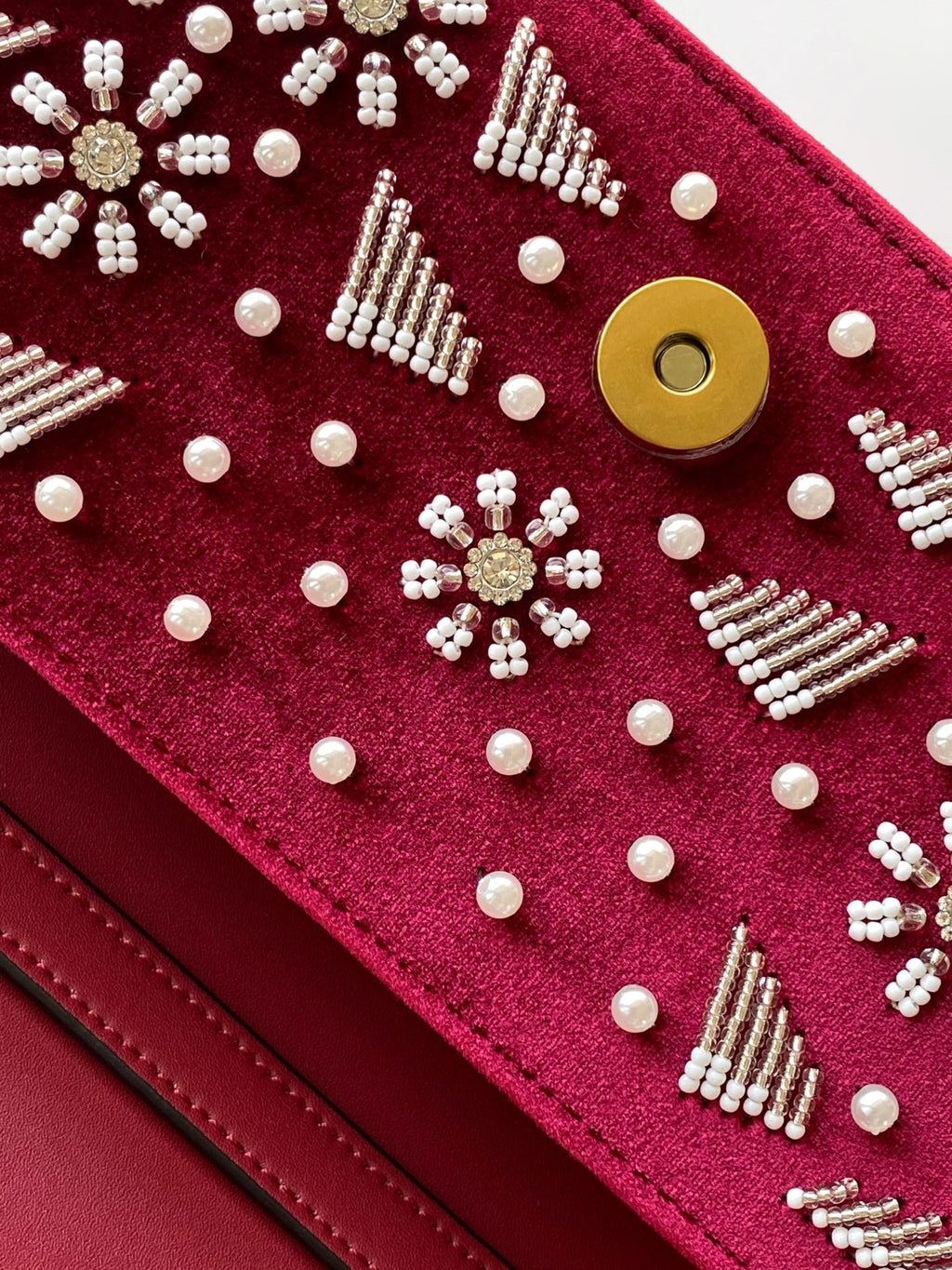 Valentino Red Velvet Handbag