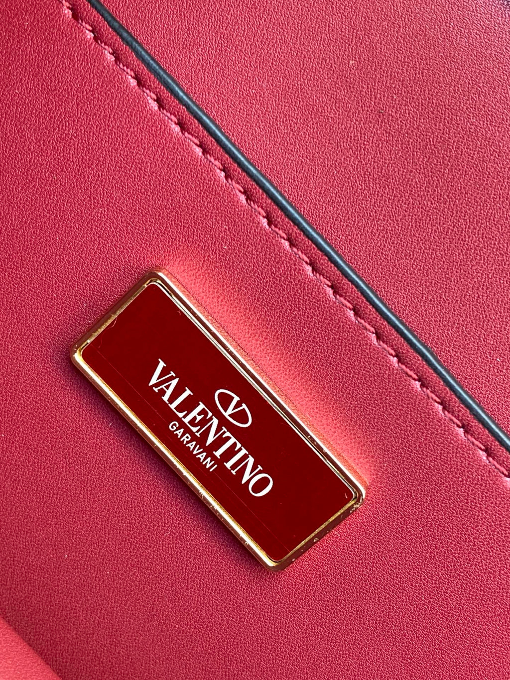 Valentino Red Velvet Handbag